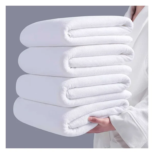 Bath towel 70×140, cotton 500 gsm, dobby border, white