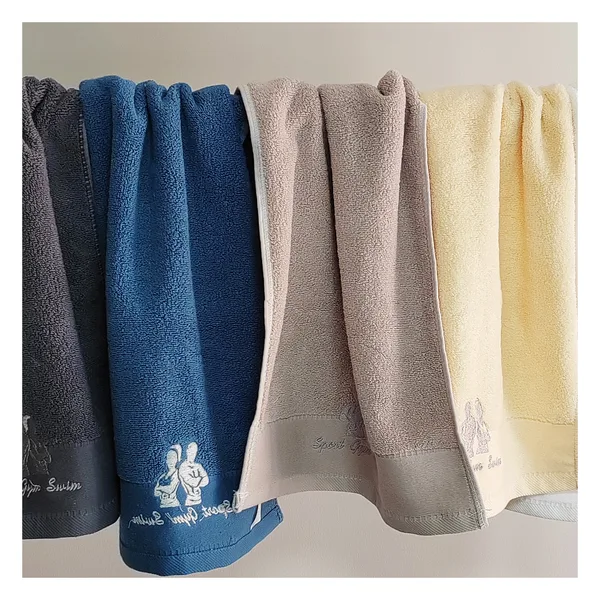 Cotton gym towel, 3 sizes, embroidered logo, view 2