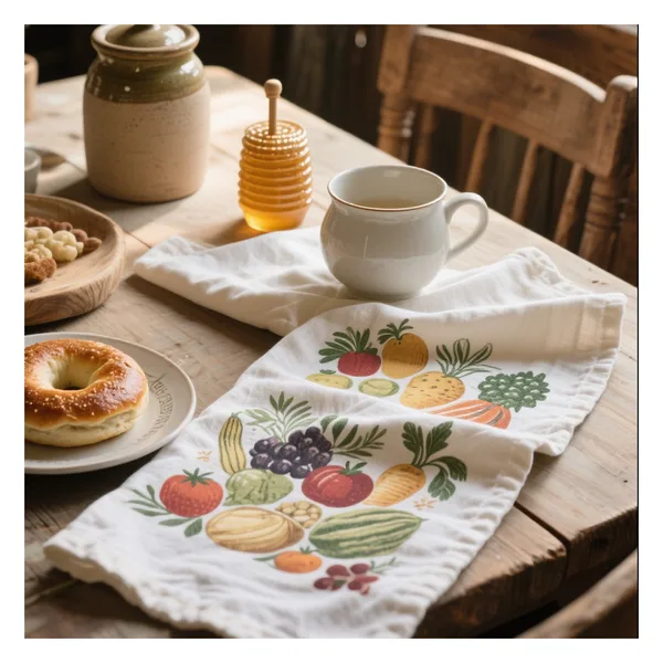 Cotton-linen tea towel gift sets, seasonal designs, view 2