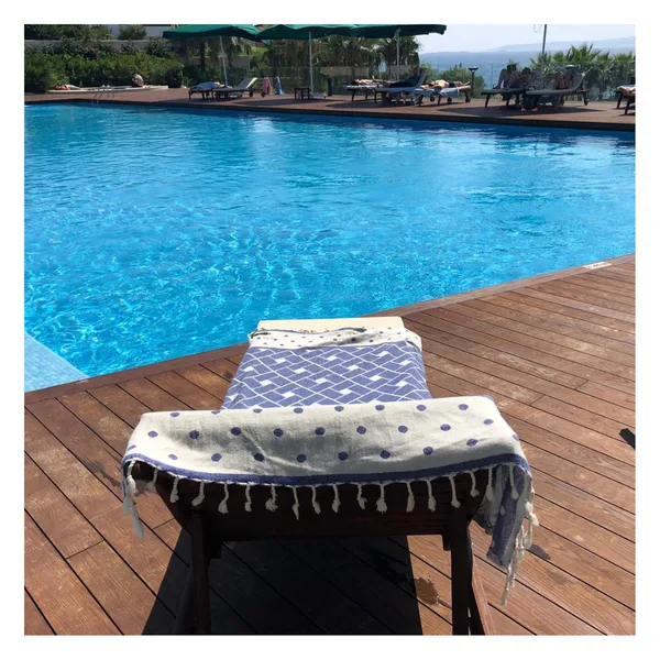 Cotton Turkish towel 80×160, checked weave, view 3