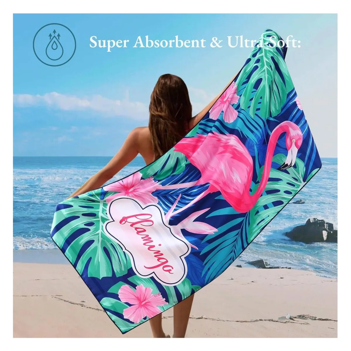 Double-sided beach towel, two-side print