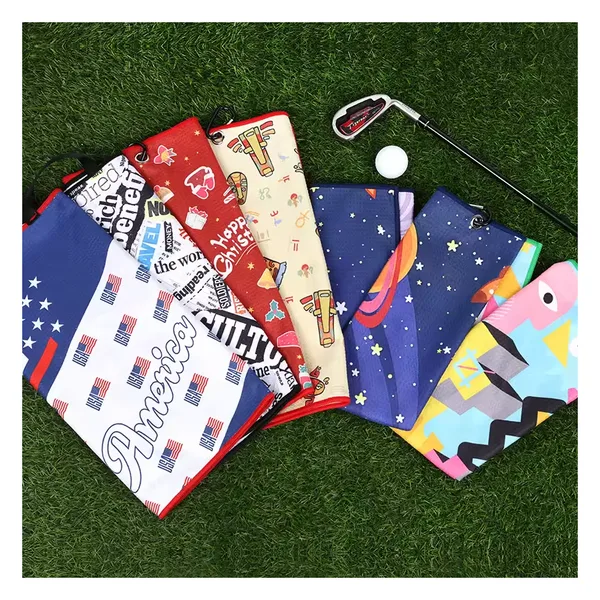 Embroidered or sublimated waffle golf towel 40×60, view 2