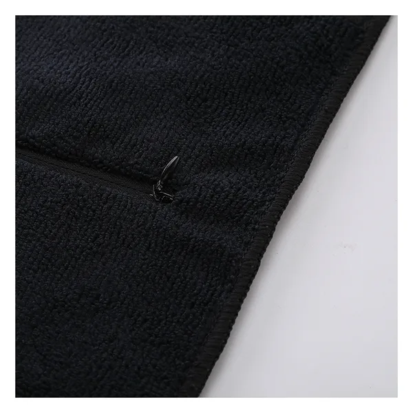 Embroidered zip pocket workout towel, 4 sizes, view 3