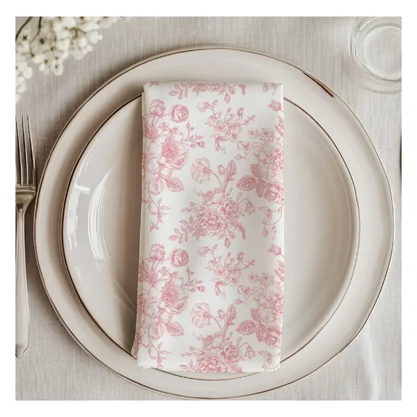Floral print napkins, 45×45 to 50×50, washable, view 3