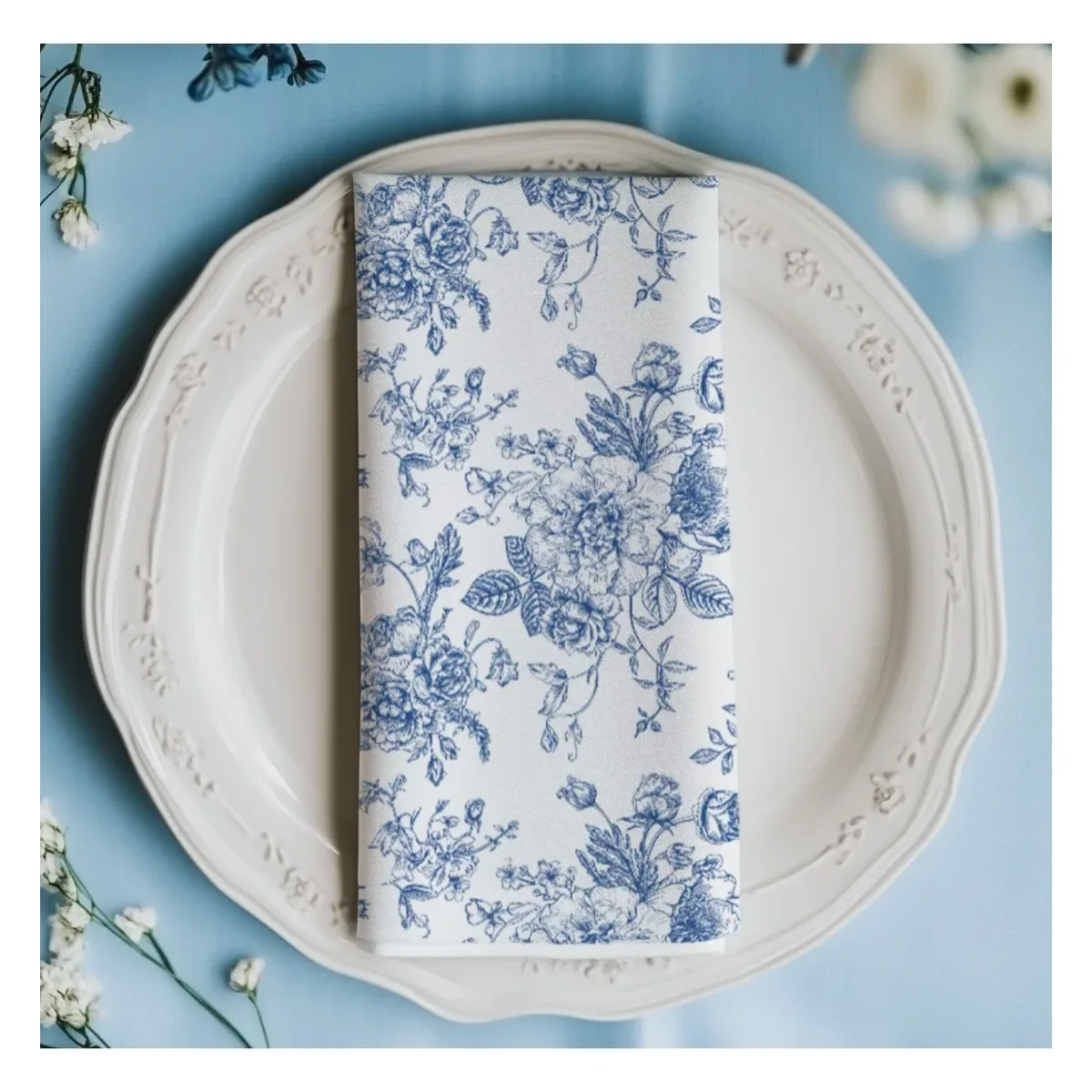 Floral print napkins, 45×45 to 50×50, washable