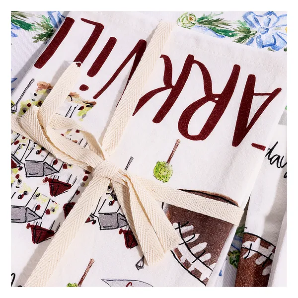 Flour sack tea towel, digital print, from 2 pieces, view 2