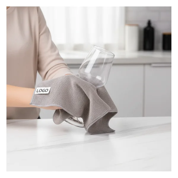 Microfiber kitchen scrub cloth, black or gray, view 4