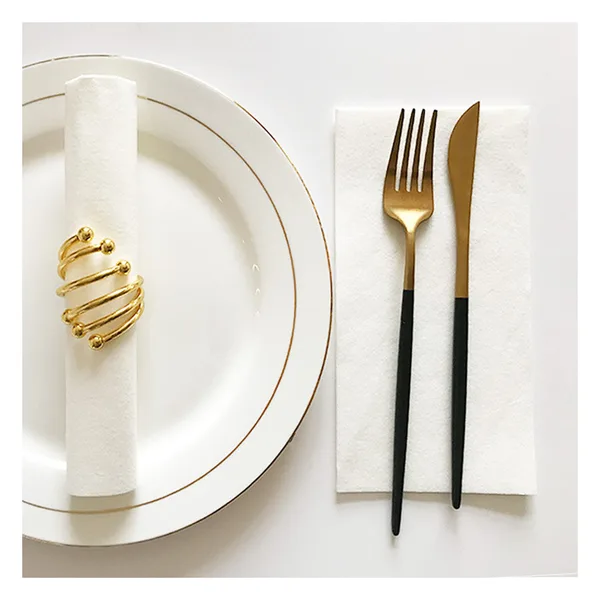 Linen-feel airlaid napkin 30×43, white, view 2