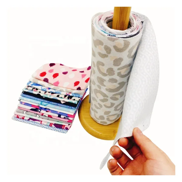 Reusable unpaper towel roll, cotton and bamboo