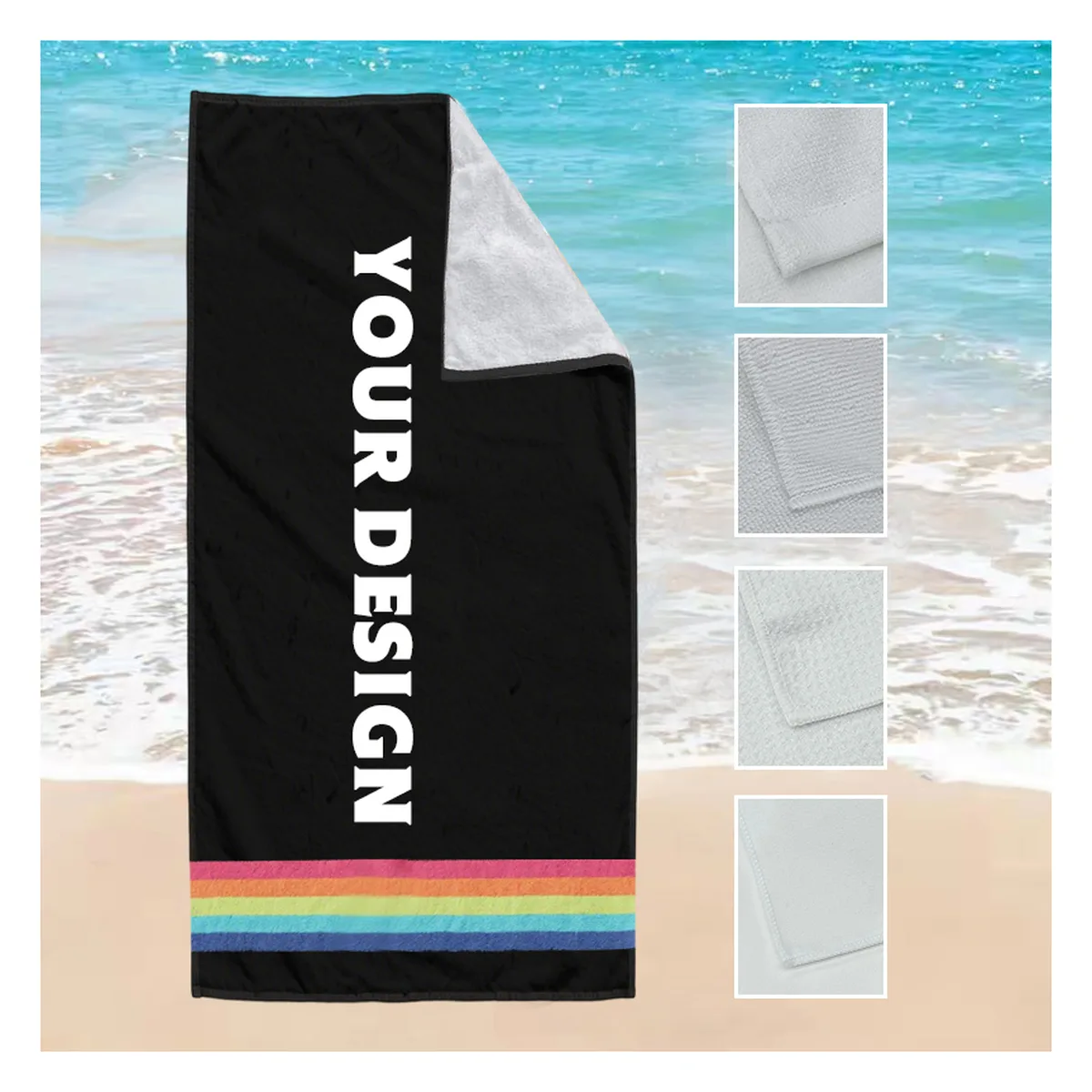 Sand-free waffle beach towel 80×160