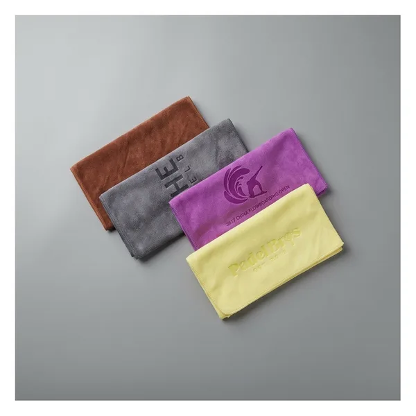 Sports towel 400 gsm, laser embossing, GRS certified, view 2