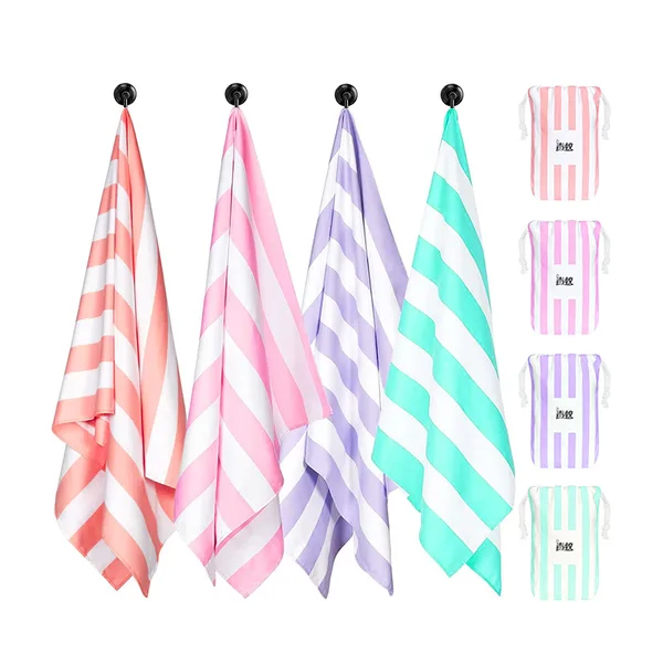 Striped budget beach towel, 70×140 to 90×180, view 2