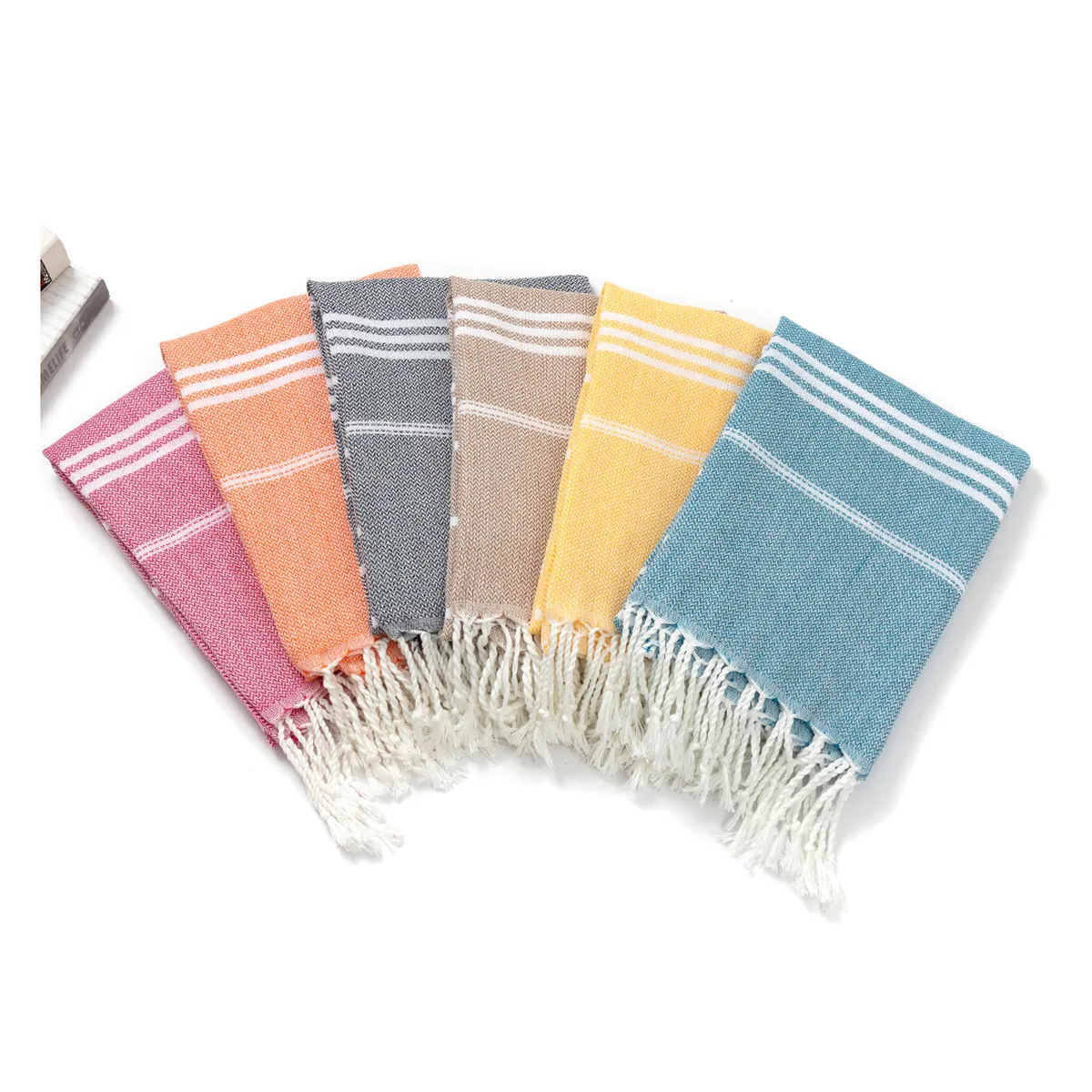 Tasselled Turkish towel 90×180, 10 colors