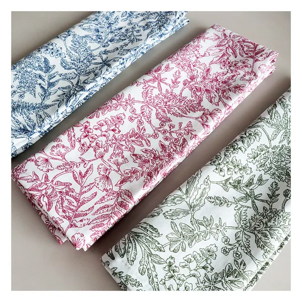 Cotton napkins, Toile de Jouy print, 45×45