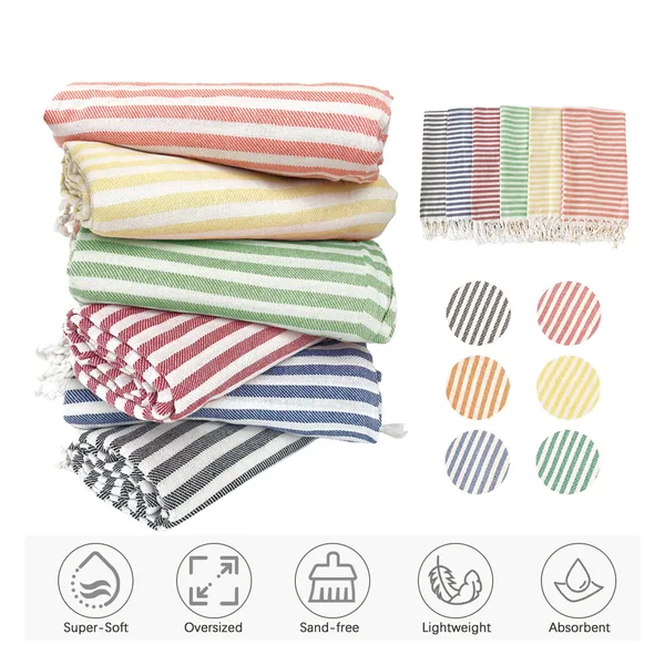 Turkish beach towel 100×180 with carry bag, view 3