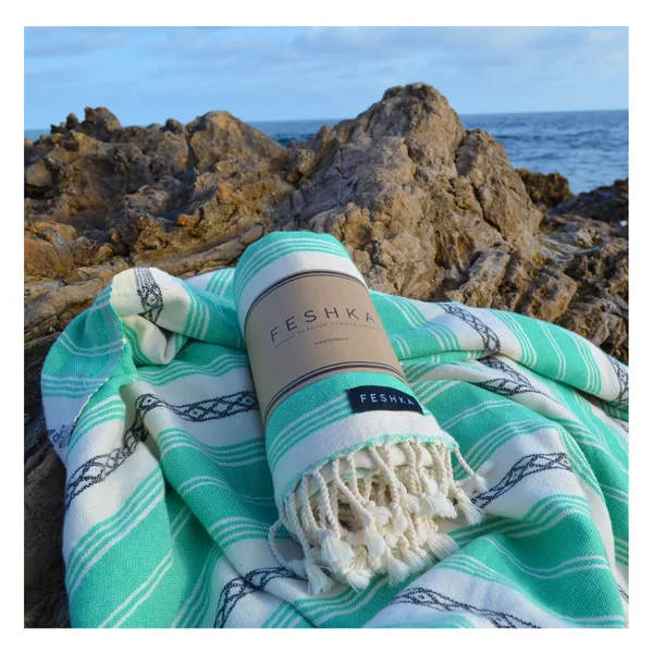 Turkish towel (fouta) 80×160, hand-knotted fringes